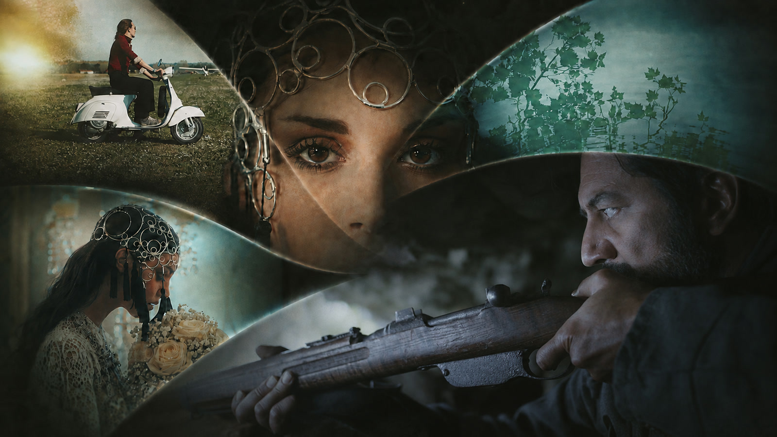 Composizione cinematografica di volti e scene per lo showreel VZfilms